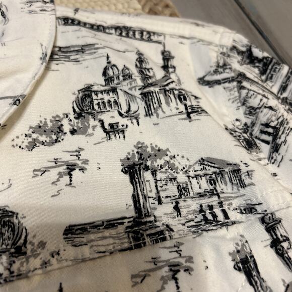 NWT White Black Paris City Print Charter Club Denim Jacket Button Front Sz XXL - Picture 7 of 11